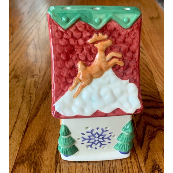 Pfaltzgraff Nordic Christmas Ski Chalet Holiday Decor Candle Tea Light House NEW - Picture 3 of 8